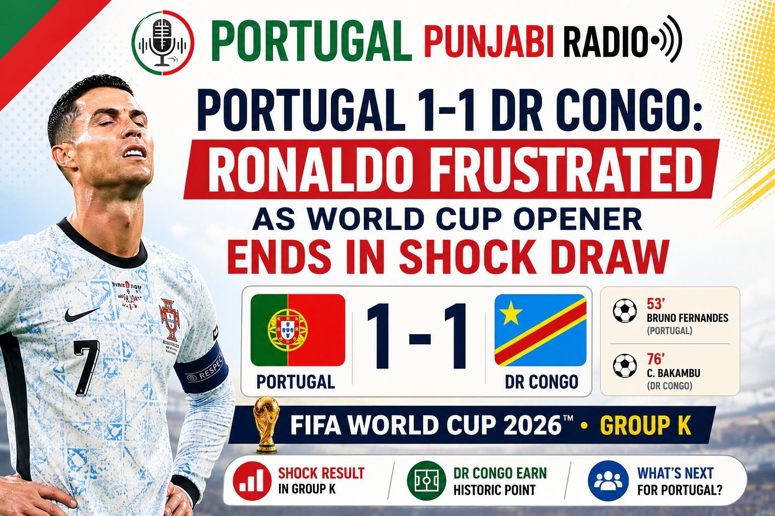 Shock Result! Portugal Drop Points in World Cup Opener